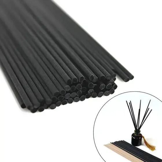 Kit 120 Varetas Difusoras Em Fibra de Algodão 3mm 30cm p/ Aromatizador Ambiente Aromaterapia Preta