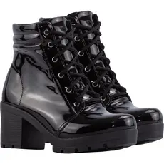 Coturno Feminino Lumiss Bota Salto Grosso Cano Curto Conforto