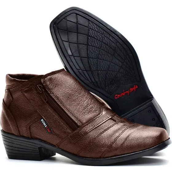 Bota Botina Social Couro Legitimo Masculina