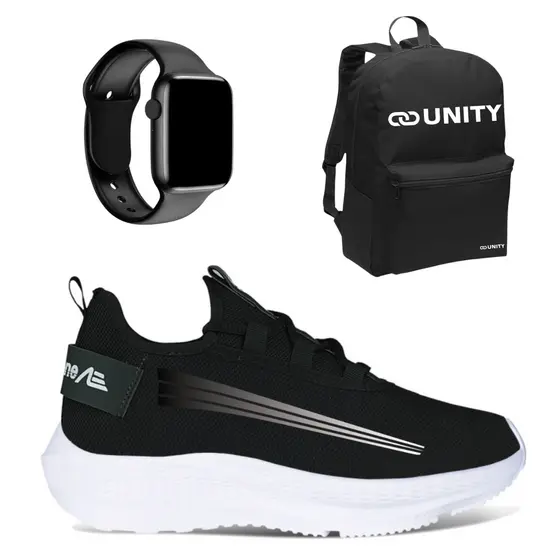 KIT TENIS MASCULINO ACADEMIA CAMINHADA TREINO ADAPTION KIEV COM RELÓGIO DIGITAL E MOCHILA