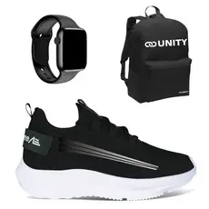 KIT TENIS MASCULINO ACADEMIA CAMINHADA TREINO ADAPTION KIEV COM RELÓGIO DIGITAL E MOCHILA