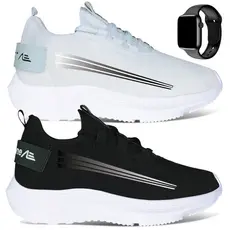 Kit 2 pares Tênis Masculino Leve Confortável Academia + Relógio Digital