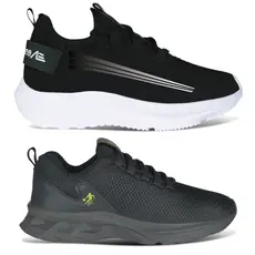 Kit 2 Pares Tênis Masculino Leve Confortável Academia Caminhada Corrida Adaption
