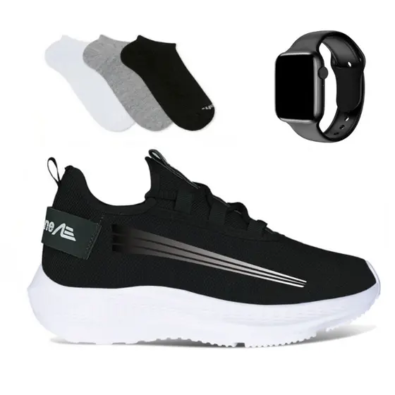 TENIS MASCULINO E FEMININO ACADEMIA CAMINHADA TREINO ADAPTION KIEV COM RELÓGIO DIGITAL E MEIA DO 34 AO 45