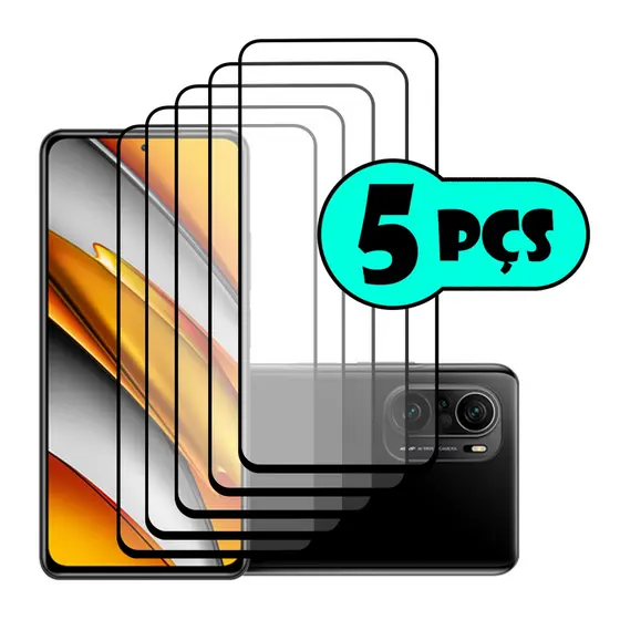 kit Com 5 Películas de Vidro 3D Para Xiaomi Poco F3 Promoção