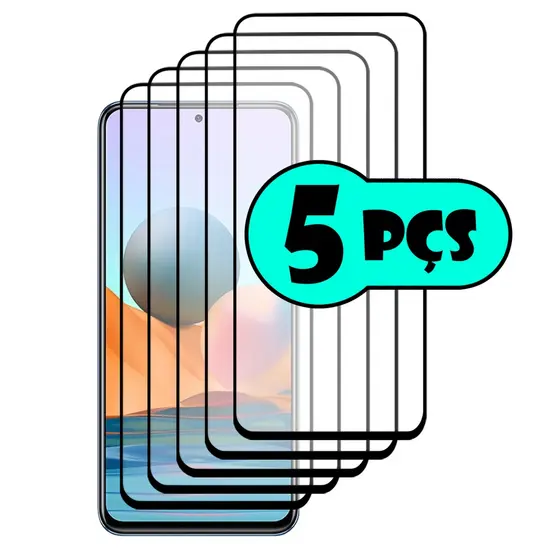 Kit Com 5 Películas de Vidro 3D Para Xiaomi Redmi Note 10 Pro