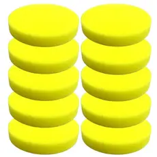 Kit 10 Aplicadores De Espuma Automotivo Amarelo Para Ceras/ Polidores/ Revitalizadores de Plásticos