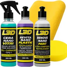 Cera Automotiva Polidor de Pintura Revitalizador de Plástico Interno e Externo Flanela e Aplicador