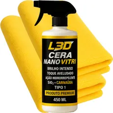 Cera Carnauba Automotiva L3D 2 Flanelas De Microfibra Premium