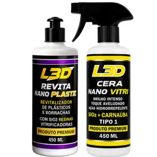 Cera Automotiva L3D Com Revitalizador De Plásticos Automotivo Interno e Externo