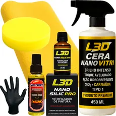 Cera Automotiva l3D Vitrificador Automotivo Aromatizante Spray CARRO NOVO Flanela e Aplicador