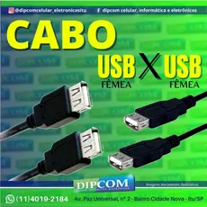 Cabo USB fêmea x USB fêmea e Macho - Cabo Extensor