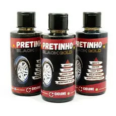 3 Unidades Pretinho limpa pneu BLACK GOLD duração prolongada brilho intenso envio imediato.