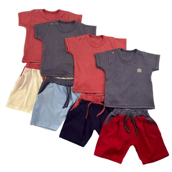 Conjunto Masculino Para Bebê Tamanho Blusa + Short
