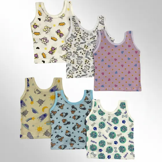 Kit 3 Regatas Para Bebê Estampadas Algodão Menino Menina P M G Verão Roupas de Bebê