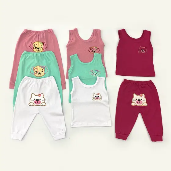 Kit Camiseta com Mijão Menina PMG 100% Algodão Para Bebê