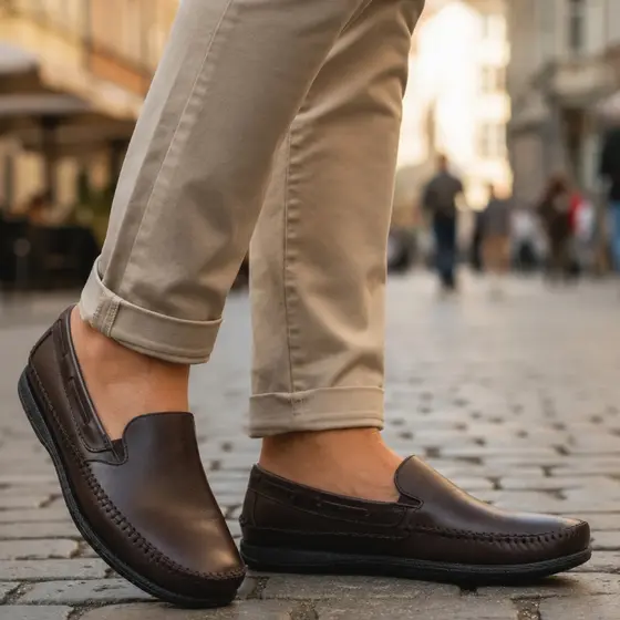 Sapato Masculino Sapatilha Mocassim De Couro Legitimo Confortável Macia Leve Antiderrapante Casual Dia a Dia 37 AO 44.