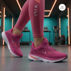 Tênis Feminino Vili Fusion Esportivo Caminhada 232G Rosa Neon