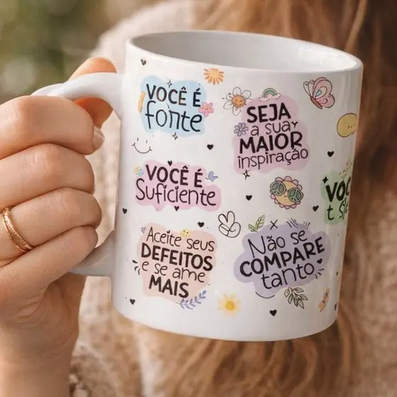 Caneca Motivacional Você É Forte Suficiente Linda Incrível autoestima