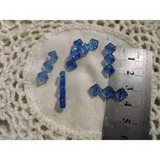 miçangas entremeio para pulseiras 3 furos acrílico azul escuro transparente 10 pçs