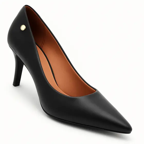 Scarpin Vizzano Feminino Salto Baixo Fino Macio Original 1185 Preto