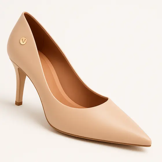 Scarpin Vizzano Feminino Salto Baixo Fino Macio Original 1185 Bege
