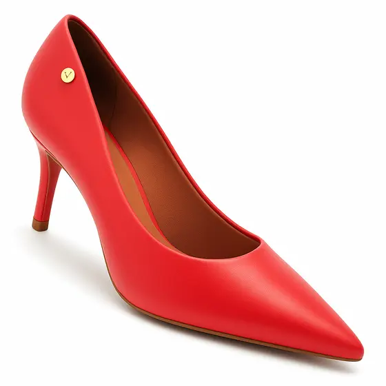 Scarpin Vizzano Feminino Salto Baixo Fino Macio Original 1185 Vermelho