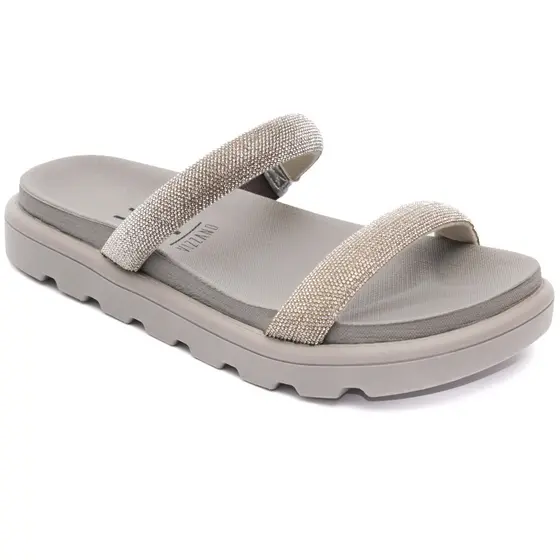 Papete Vizzano Feminina Strass Brilho Tratorada Original 6459.110 Cinza