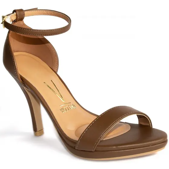 Sandália Feminina Clássica Salto Alto Fino Vizzano 6210-655 Capuccino