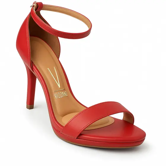 Sandália Feminina Clássica Salto Alto Fino Vizzano 6210-655 Vermelho