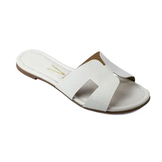 Sandália Rasteirinha Vizzano Feminina Brilho Original 6371 Branco