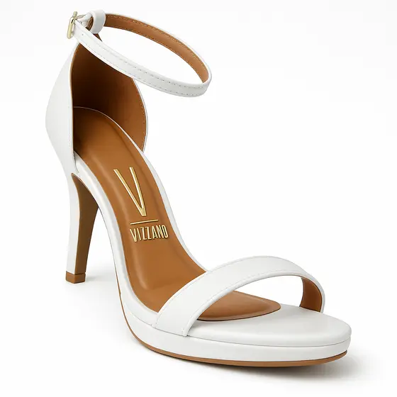 Sandália Feminina Clássica Salto Alto Fino Vizzano 6210-655 Branco