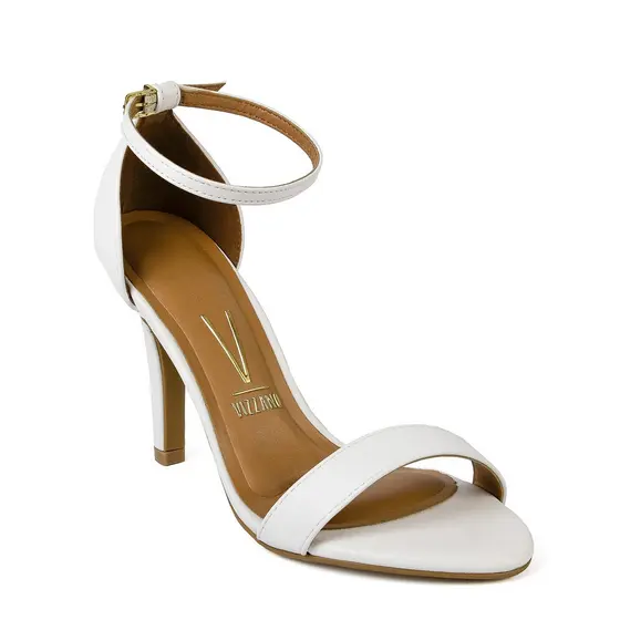 Sandália Vizzano Feminina Salto Alto Fino Moda Original Branco