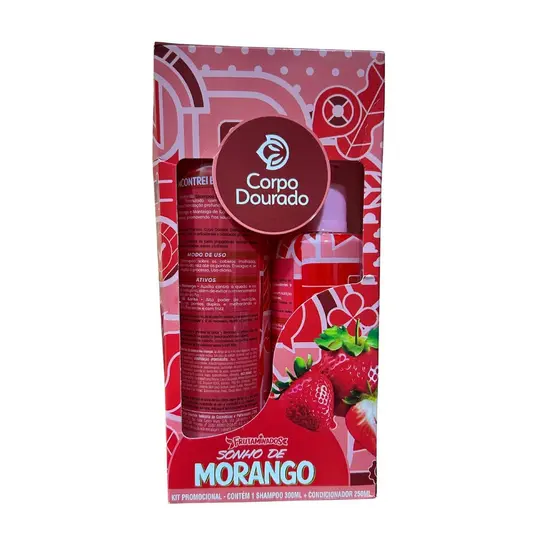 Kit Sonho de Morango Corpo Dourado – Shampoo 300ml + Condicionador 250ml