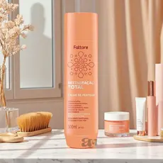 Creme de Pentear Fattore Restauração Total 300ml – Brilho e Maciez Sem Enxágue