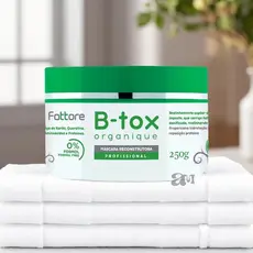 Btox Organique Fattore 250g Máscara Reconstrutora Profissional – Redução de Volume e Brilho Natural