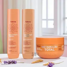 Kit Fattore Restauração Total – Shampoo, Condicionador e Máscara