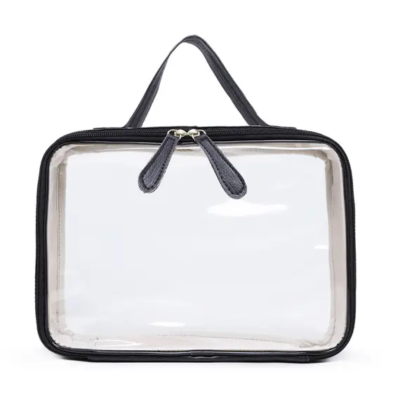 Maleta Transparente G Organizadora Viagem Maquiagem Luxo
