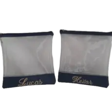 Kit 2 Saquinhos Transparentes Personalizados Maternidade Bebê
