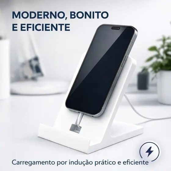 Suporte de Celular para Carregador por Indução | Base MagSafe 3D Moderna e Prática | Suporte de indução para Iphone
