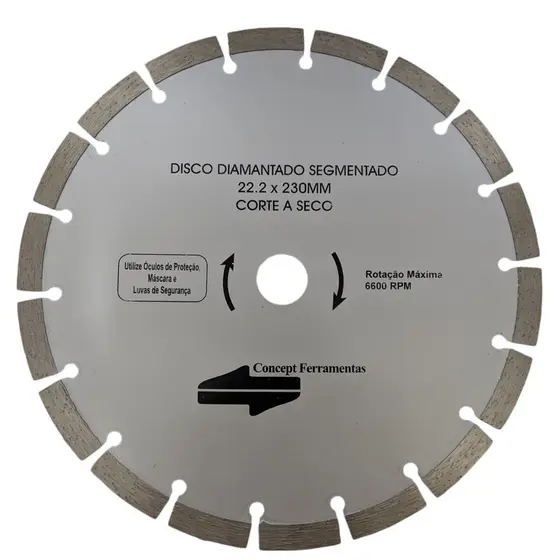 Disco De Corte Diamantado Segmentado 9" 230mm 18 Segmentos