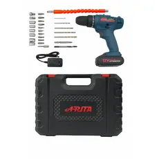 Parafusadeira Furadeira Arita À Bateria 12V Com Kit 30 Peças