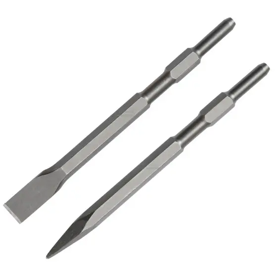 Kit Ponteiro E Talhadeira Sextavado 17x280mm Para Martelete