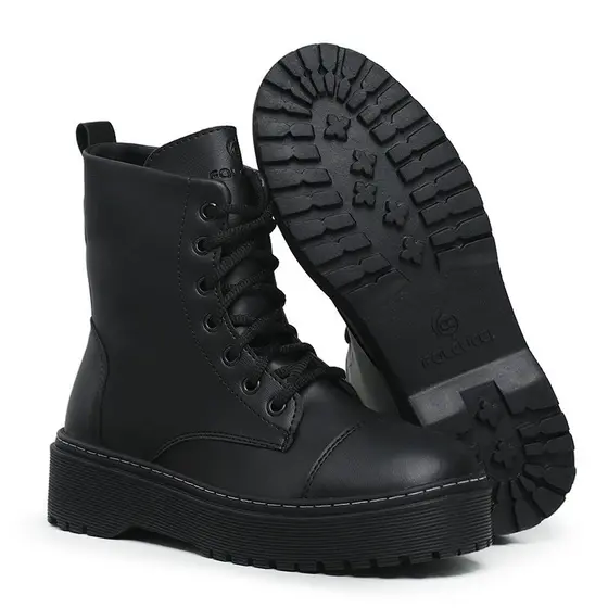 Coturno Feminino Falcucci Bota Trending Plataforma Tratorado Cano Curto