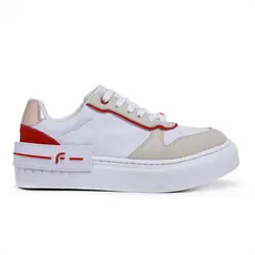 Tênis Feminino Branco com Vermelho Academia Casual Confort Falcucci Madrid