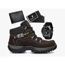 Kit Bota Masculina Adventure Coturno Botina + Acessórios Exclusivos