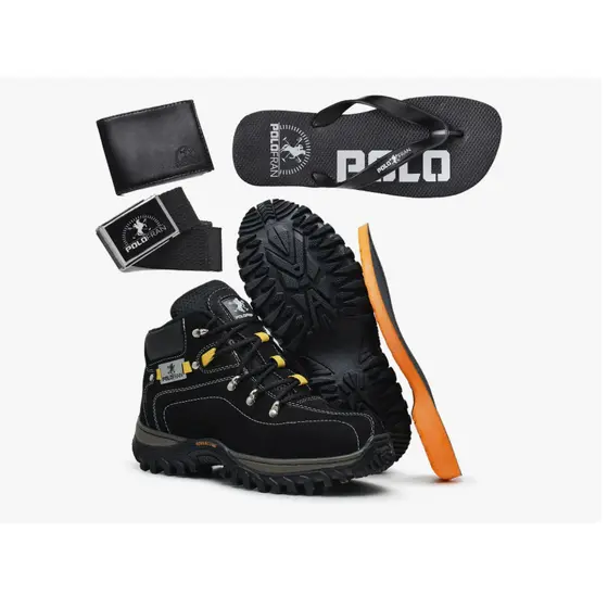 Kit Bota Masculina Adventure Coturno Botina + Acessórios