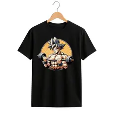 Camiseta Anime 1980 Academia Unissex Estilo Casual Treino Fitness Confortável Camisa Colecionavel
