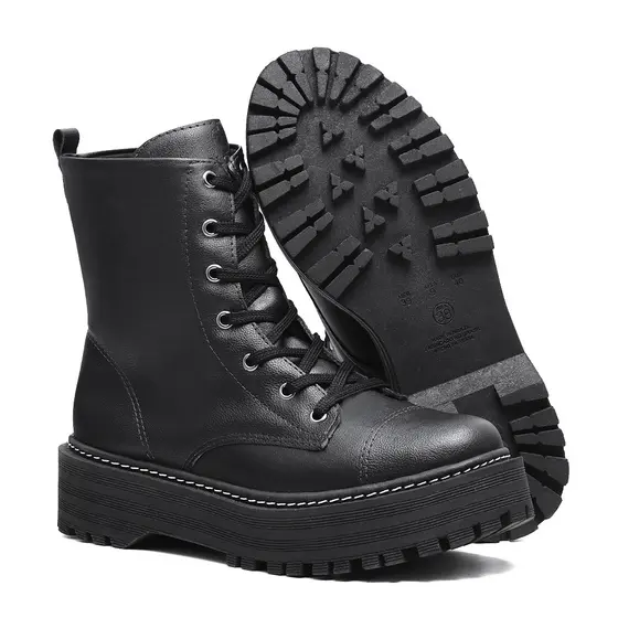 Coturno Bota Botinha Falcucci Feminina Blogueira Plataforma Militar Promoção