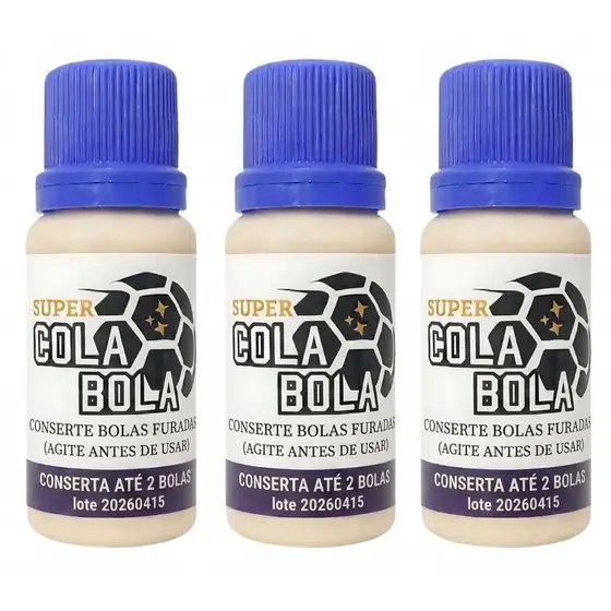 Super Cola Bola Conserta Bola Furada Futebol Volei Basquete 20ml Kit 3